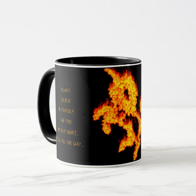 Inspirationsoffert Tro Fire Unicorn Flames Mugg (Framsida vänster)