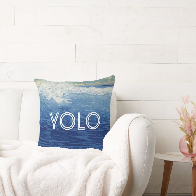 Inspirationsofferter Beach YOLO Du lever bara gång Kudde (Soffa)