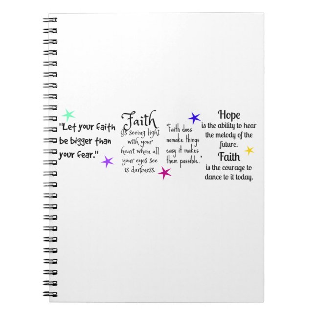 Inspirationsofferter om tro och hopp anteckningsbok (Framsidan)