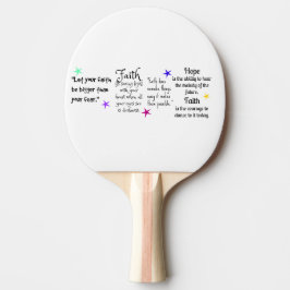 Inspirationsofferter om tro och hopp pingisracket