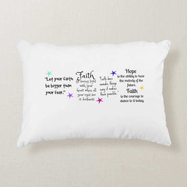 Inspirationsofferter om tro och hopp prydnadskudde (Framsidan)