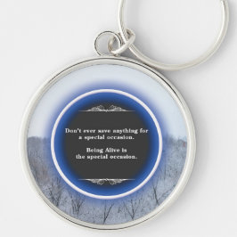 inspirationspressvävare rund silverfärgad nyckelring