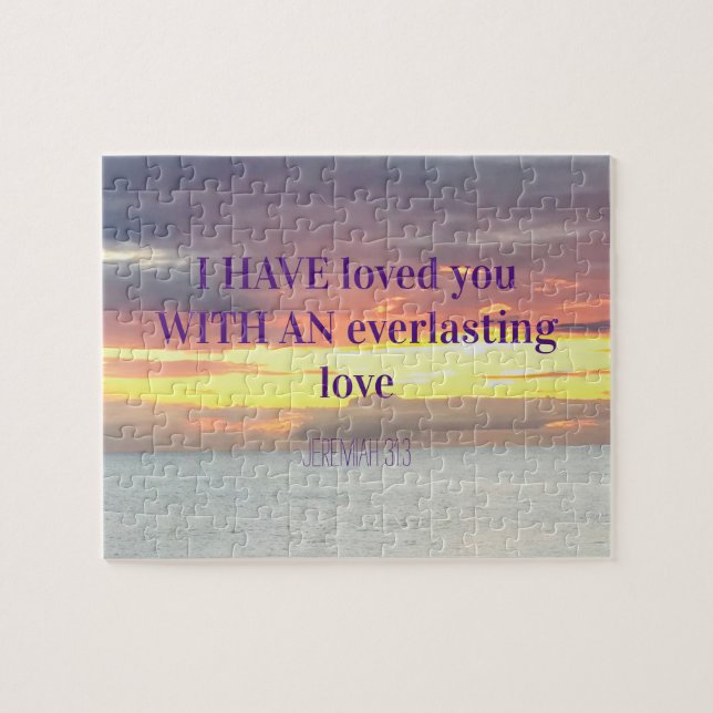 Inspirationstecken Bible Verse Christian Sunset Pussel (Horisontell)