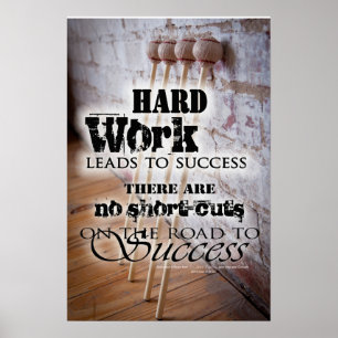 Inspirationstecken om musik - hårt arbete poster