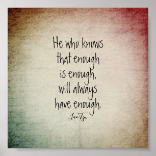 inspirationstecken poster Lao Tzu-text