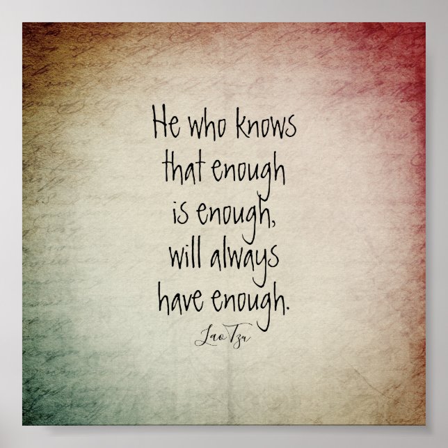 inspirationstecken poster Lao Tzu-text (Framsidan)