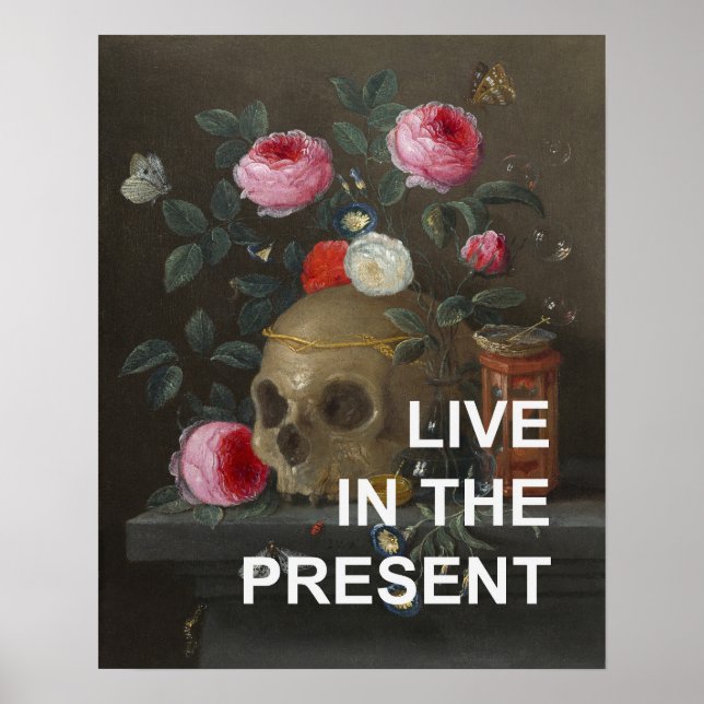 Inspirationstext + Memento Mori Painting Poster (Framsidan)