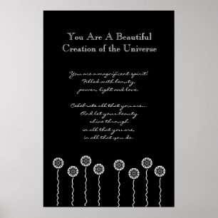 Inspirationvit blommar V002 Poster