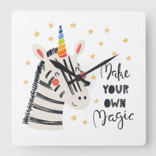 InspirationZebri-maj Fyrkantig Klocka