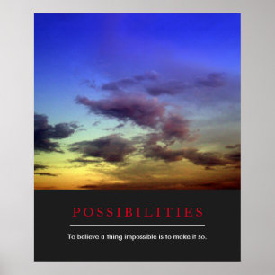 Inspirativa möjligheter Citat Clouds Dawn Himlar Poster