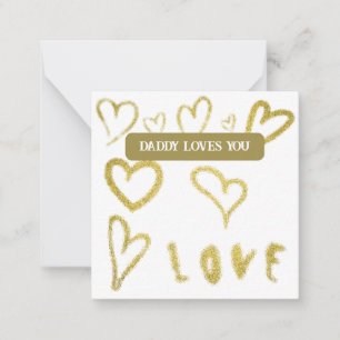 *~ Inspire AP62 Kindness guld DADDY Note Card Anteckningskort