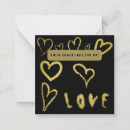 *~ Inspire AP62 Kindness guld HEARTS Note Card Anteckningskort