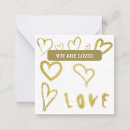 *~ Inspire AP62 Kindness guld LOVED Note Card Anteckningskort