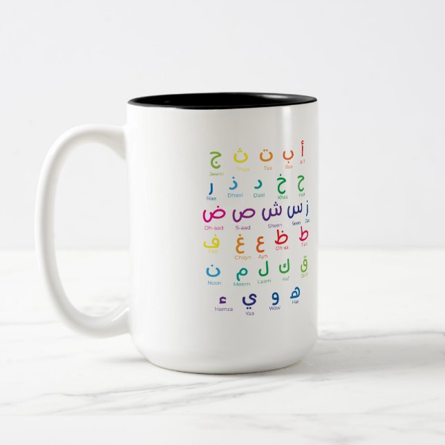 Inspire Arabiska inlärning: Vackert alfabet Art Två-Tonad Mugg (Vänster)