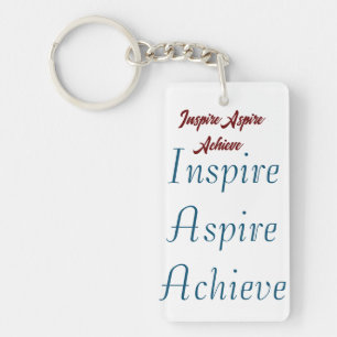 Inspire Aspire Achieve Rectangle Keychain Nyckelring