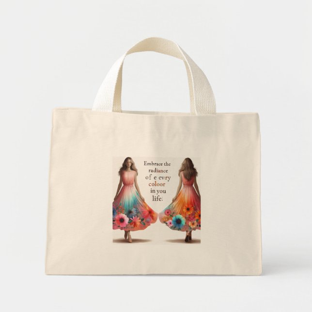 "Inspire & Carry Tote: där Mode sammanträder Mini Tygkasse (Framsidan)