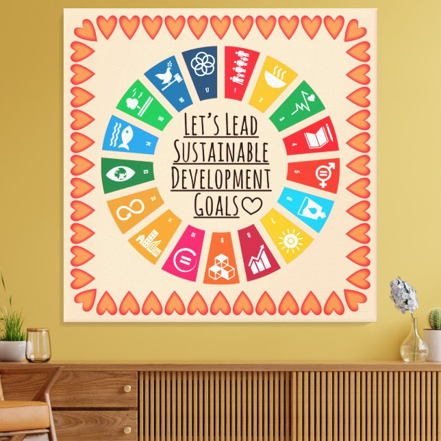 Inspire Change & Sustainability Goals Elegant Art Canvastryck (Insitu (Vardagsrum))