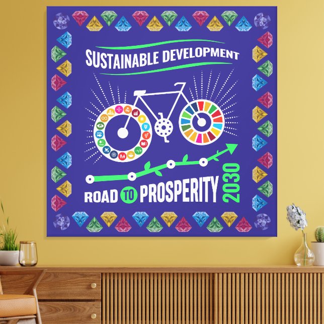 Inspire Change & Sustainability Goals Elegant Art Canvastryck (Insitu (Vardagsrum))