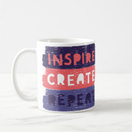 Inspire Create Repeat Mug – Motivational Artistic Kaffemugg