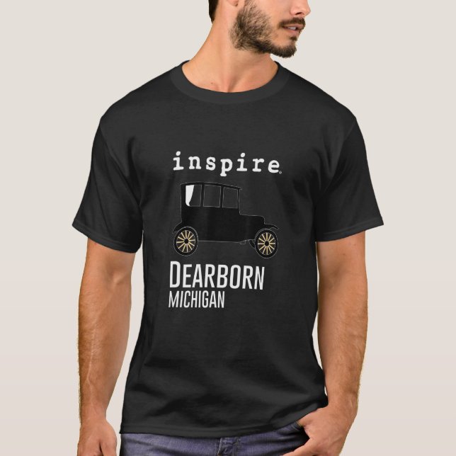 inspire Dearborn Michigan City Travel Destination T Shirt (Framsida)