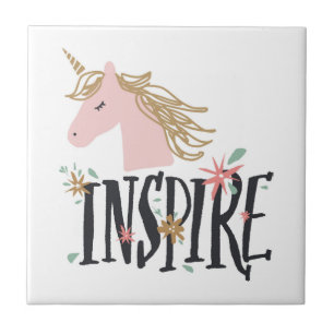 Inspire  Guld Mane Unicorn Kakelplatta