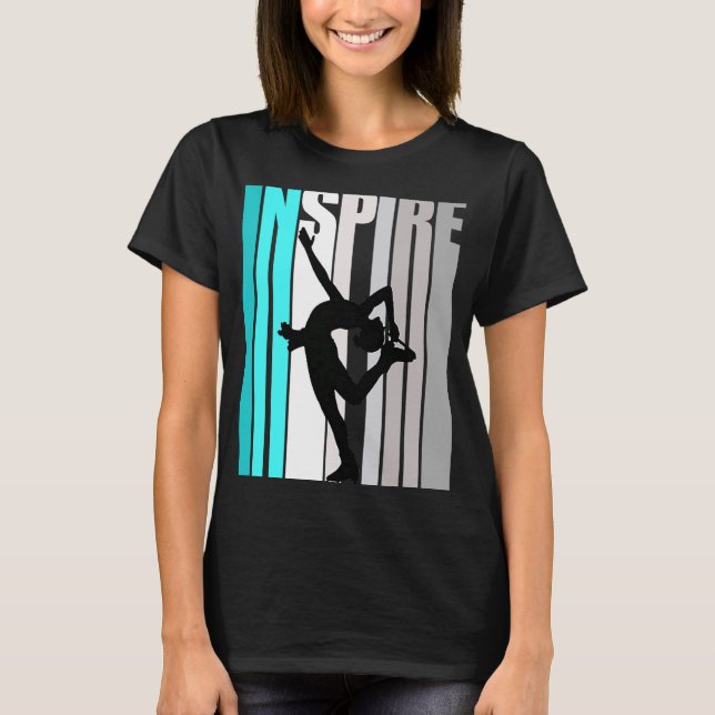 Inspire Ice Skating Girl Season Instructor Ice ska T Shirt (Framsida)