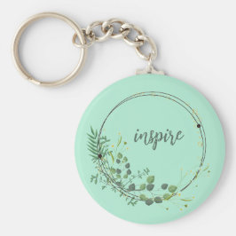 Inspire med Blommigt Botaniskt Ram Nyckelring
