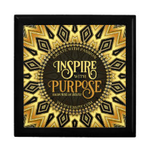 Inspire med Purpose Orange Black Gult Mandala