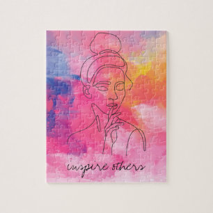 Inspire Övre Anpassningsbar för vackra Woman Art Pussel