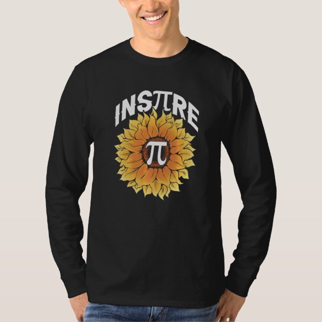 Inspire Pi Day Cool  Sunflower Math Mathematics T Shirt (Framsida)