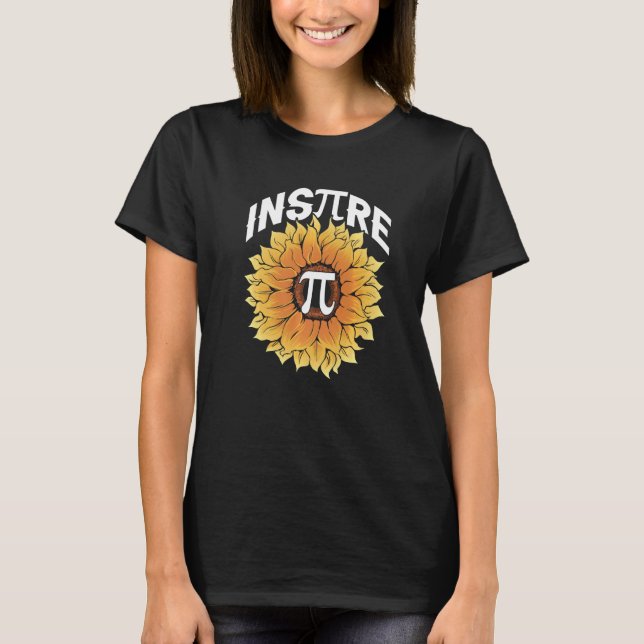 Inspire Pi Day Cool  Sunflower Math Mathematics T Shirt (Framsida)