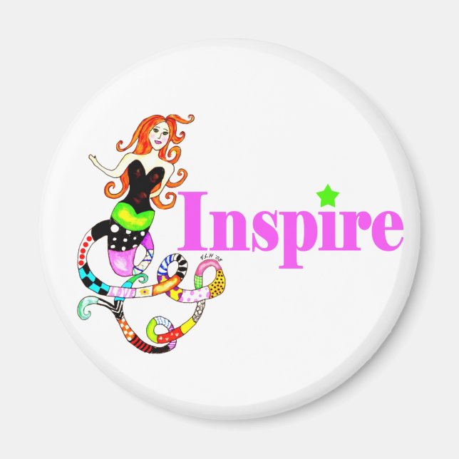 Inspire Sjöjungfru "Girly" Magnet (Framsidan)