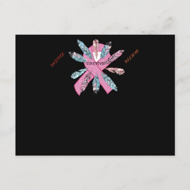 Inspire Survivor tror att medvetenheten om bröstca Meddelande Vykort (Framsida)