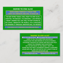 INSPIRE to STY ALIVE SUICIDE PREVENTION CARD 2 Visitkort