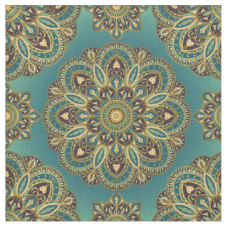 Inspired Abstrakt Mandala Fabric - grönt Tyg