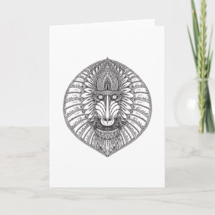 Inspired Baboon Ansikte Kort