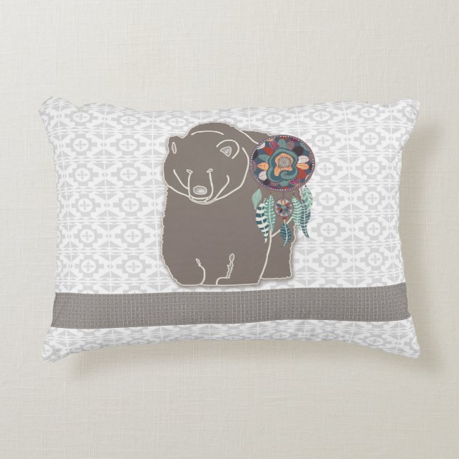 Inspired Bear Tribal med två sidor Prydnadskudde (Framsidan)