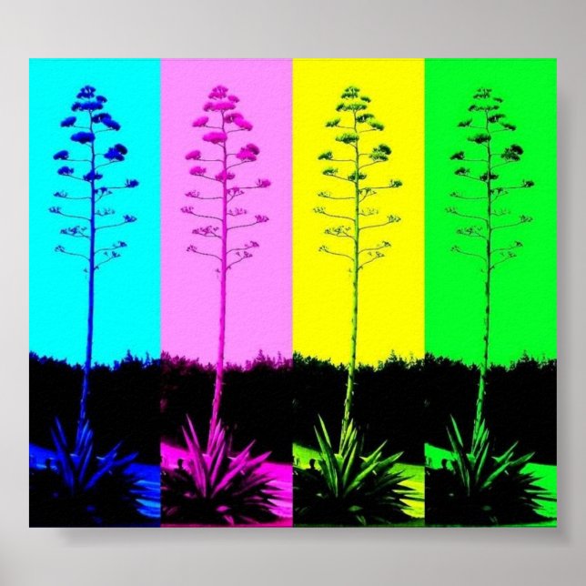 Inspired-blommor med flera Färgader Poster (Framsidan)