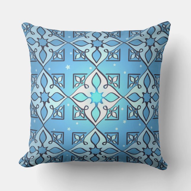 Inspired Blue Mönster Dekorativ kudde (Framsida)