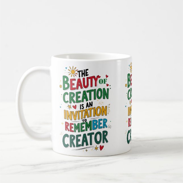 Inspired by Creation - Faith-Based Quote Kaffemugg (Vänster)