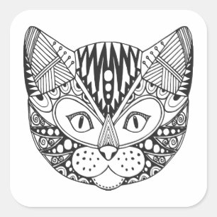 Inspired Cat Fyrkantigt Klistermärke
