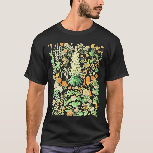 Inspired Flower Botanical Chart T Shirt (Framsida)
