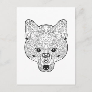 Inspired Fox Head Vykort