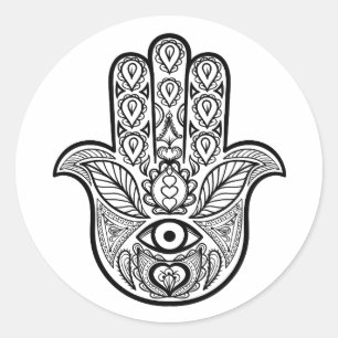 Inspired Hamsa Hand Runt Klistermärke