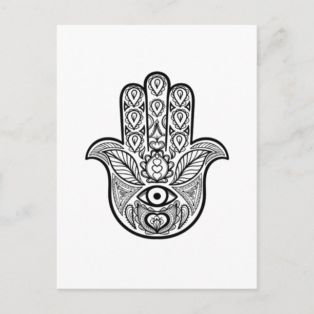 Inspired Hamsa Hand Vykort (Framsida)