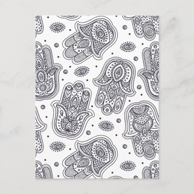 Inspired Hand plockade Hamsa Vykort (Framsida)