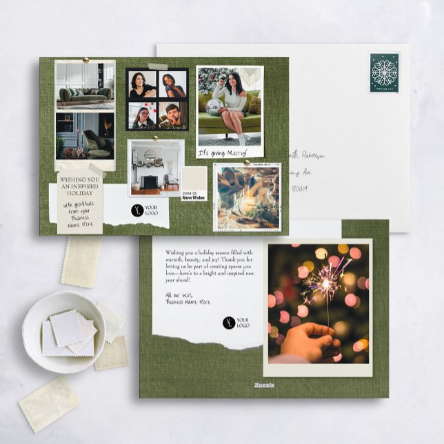 "Inspired Helgdag" Corporate Mood Board Julkort (Skapare uppladdad)