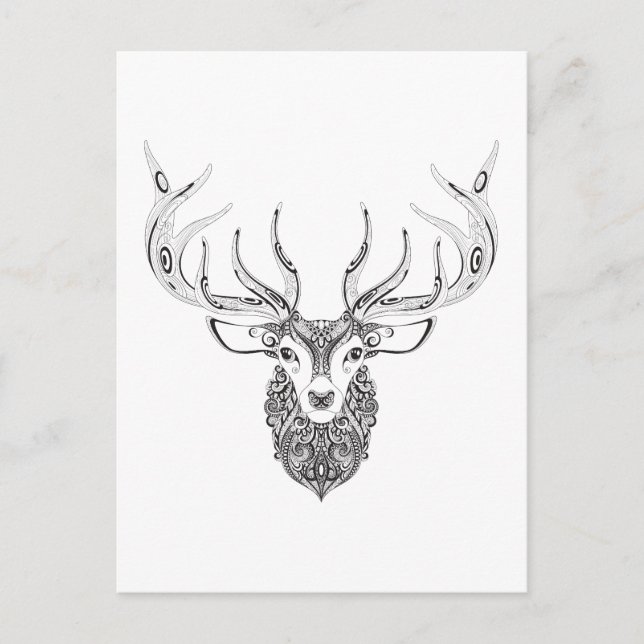 Inspired Hjort Horned Head Vykort (Framsida)