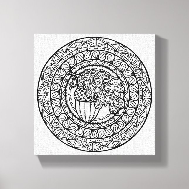 Inspired Mandala Autumn Oak Löv 6 Canvastryck (Framsida)