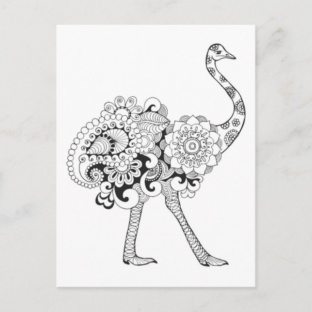 Inspired Ostrich Vykort (Framsida)